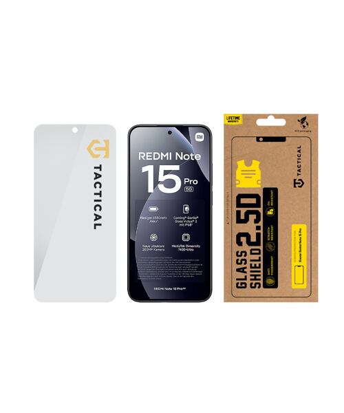 Tactical Glass Shield 2.5D sklo pro Xiaomi Redmi Note 15 Pro 5G Clear