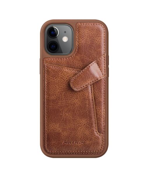 Nillkin Aoge kožený kryt pro iPhone 12 mini - hnědá