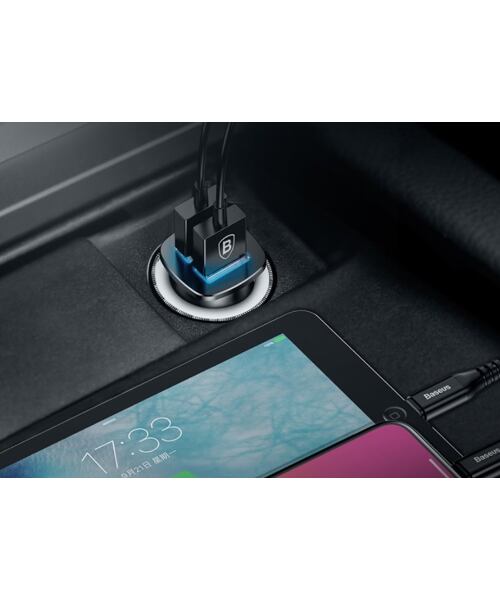 Baseus CCALL-DS01 Square Nabíječka do Auta 2xUSB QC3.0 30W Black