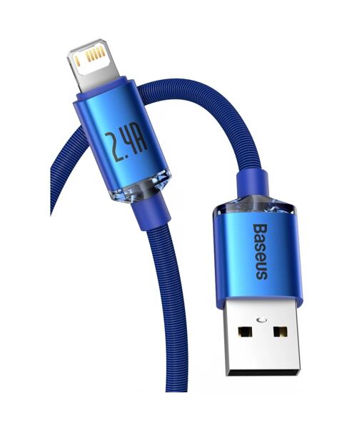 Baseus CAJY000003 Crystal Shine Series Datový Kabel USB - Lightning 20W 1,2m Blue