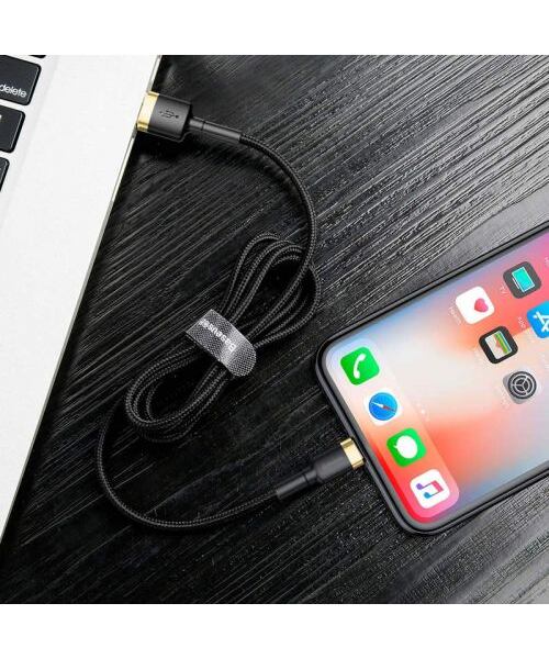 Baseus datový kabel Cafule Lightning 1m 2,4A zlato-černý