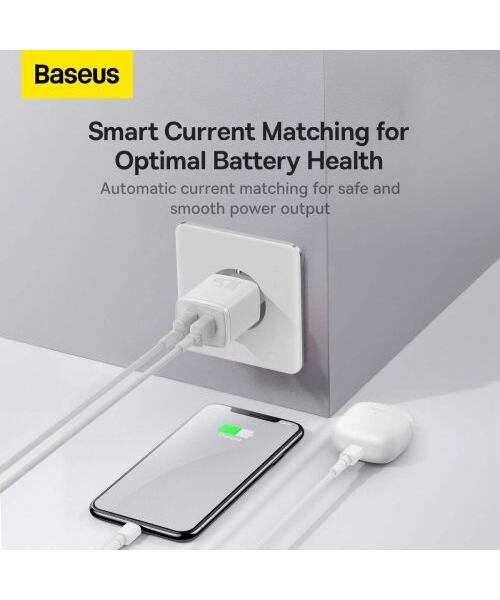 Baseus CCXJ010202 Compact Nabíječka 2xUSB 10,5W White