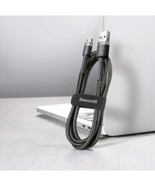 Baseus Micro USB Cafule Cable 2.4A 1m Gray + Black (CAMKLF-BG1)