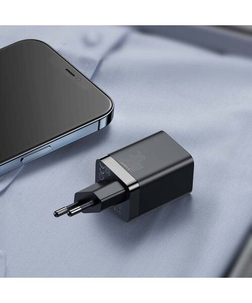 Baseus CCSUPP-E01 Super Si Quick Nabíječka USB + USB-C 30W Black