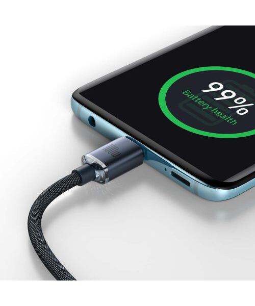 Baseus CAJY000601 Crystal Shine Series Datový Kabel USB-C - USB-C 100W 1,2m Black