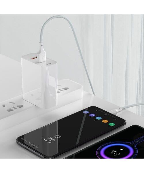 Baseus Type-C Simple Wisdom cable (2pcs/set) 5A 1.5m White (TZCATZJ-02)