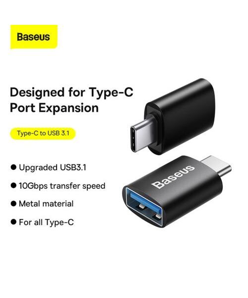 Baseus ZJJQ000001 Ingenuity Mini OTG Adaptér z USB-A na USB-C Black