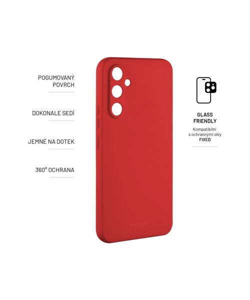 Zadní pogumovaný kryt FIXED Story pro Samsung Galaxy A54 5G, červený