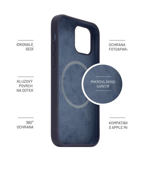 Zadní kryt FIXED MagFlow s podporou Magsafe pro Apple iPhone 12 Pro Max, modrý