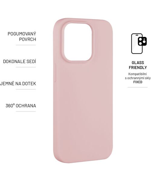 Zadní pogumovaný kryt FIXED Story pro Apple iPhone 14 Pro, růžový
