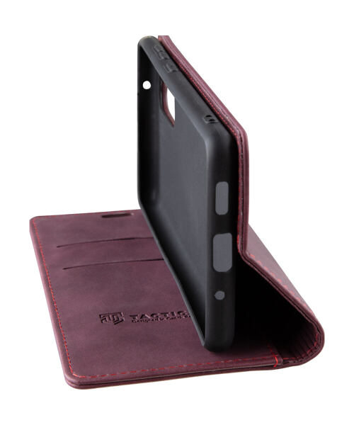 Tactical Xproof PU Kožené Book Pouzdro pro Samsung Galaxy A42 Red Beret