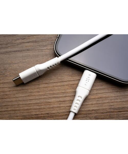 Dlouhý nabíjecí a datový Liquid silicone kabel FIXED s konektory USB-C/USB-C a podporou PD, 2m, USB