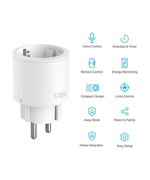 TP-link Tapo P115(1-pack)(EU) WiFi mini chytrá zásuvka, Energy monitoring, 16A, německý typ zásuvky