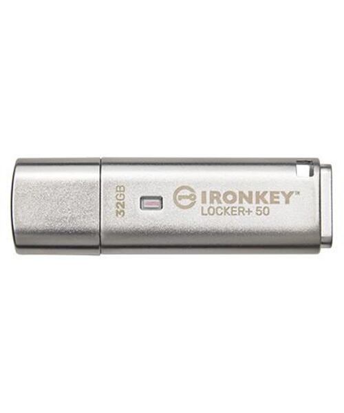 Kingston IronKey Locker+ 50/32GB/USB 3.1/USB-A/Stříbrná
