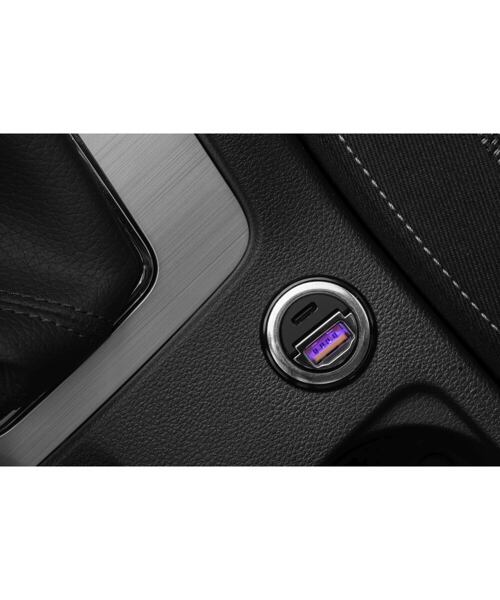 Autonabíječka FIXED s USB-C a USB-A výstupem v miniaturním provedení, podpora PD a QC 3.0, 30W, čern