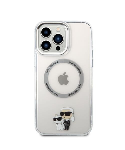Karl Lagerfeld IML Karl and Choupette MagSafe Zadní Kryt pro iPhone 13 Pro Max Transparent