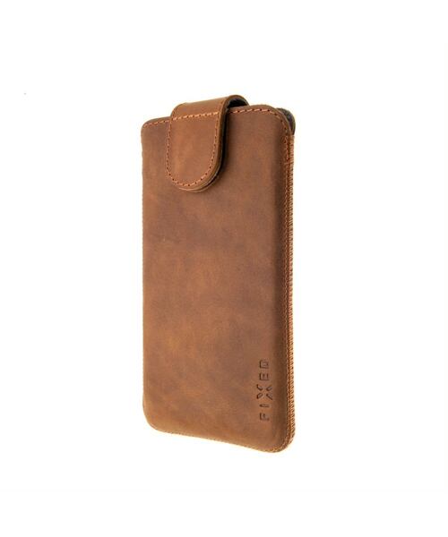 Kožené pouzdro FIXED Posh, velikost 5XL, hnědé