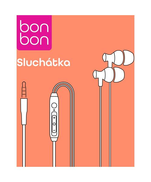 BonBon sluchátka s integrovaným mikrofonem bílá