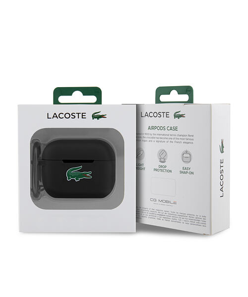Lacoste Liquid Silicone Croc Logo Pouzdro pro AirPods Pro Black
