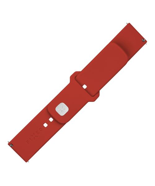Set silikonových řemínků FIXED Silicone Sporty Strap s Quick Release 20mm pro smartwatch, červený