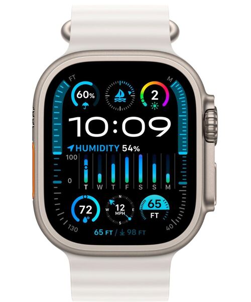 Apple Watch Ultra 2 GPS Cellular 49mm Titanium Case with Ocean Band White
