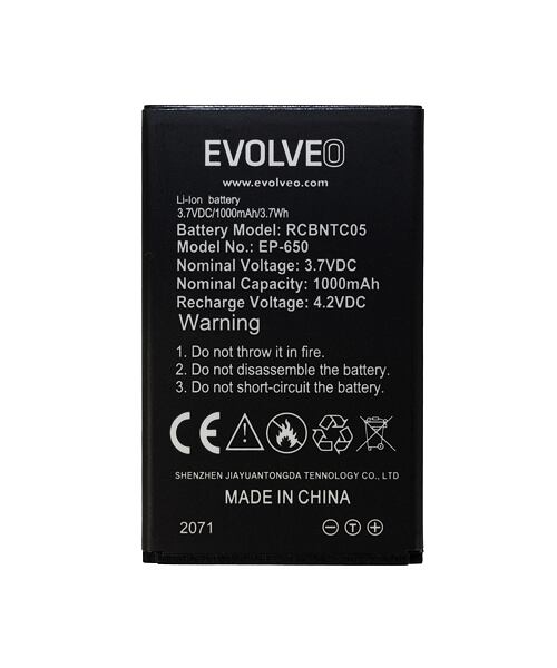 EVOLVEO orig. baterie 1000 mAh pro EasyPhone XG (EP-650)