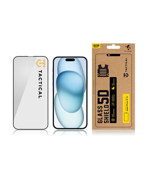 Tactical Glass Shield 5D sklo pro Apple iPhone 15/16 Black