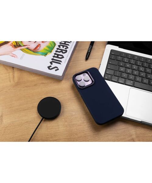 Zadní kryt FIXED MagFlow s podporou MagSafe pro Apple iPhone 15 Plus, modrý