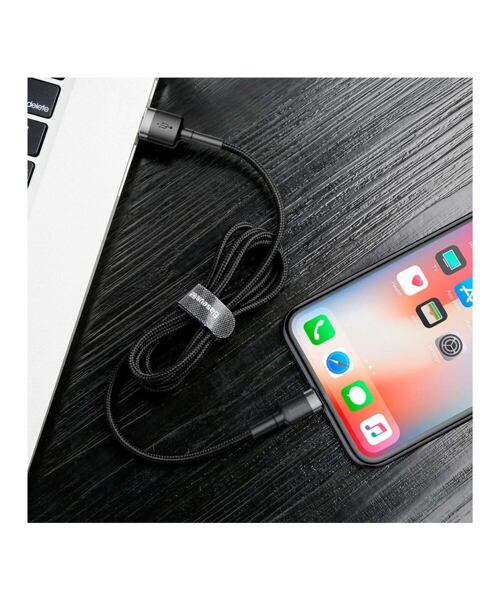 Baseus datový kabel Cafule Lightning 0,5m 2,4A šedo-černý