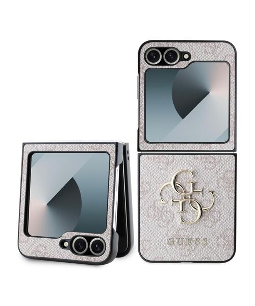 Guess PU 4G Metal Logo Zadní Kryt pro Samsung Galaxy Z Flip 6/7 FE Pink