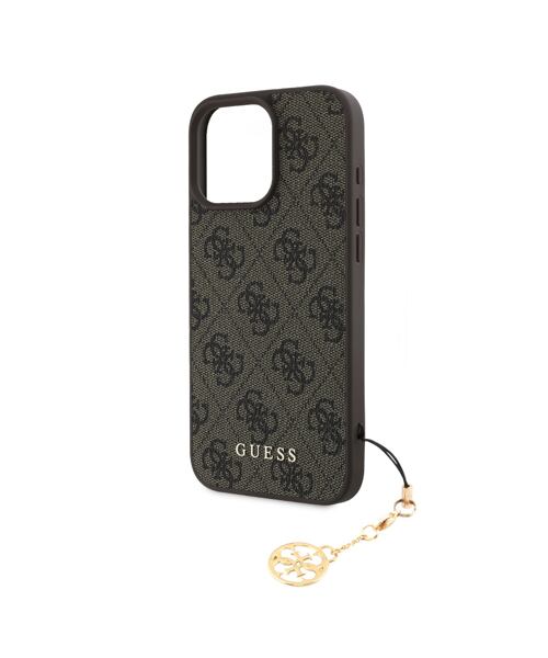 Guess 4G Charm Zadní Kryt pro iPhone 16 Pro Max Tone on Tone Brown