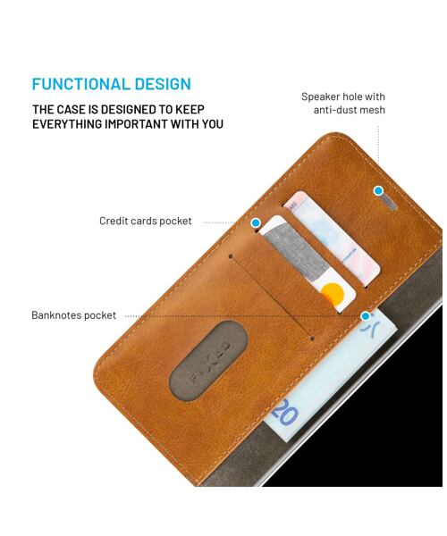 Pouzdro typu kniha FIXED Opus pro Apple iPhone 16 Pro Max, hnědé