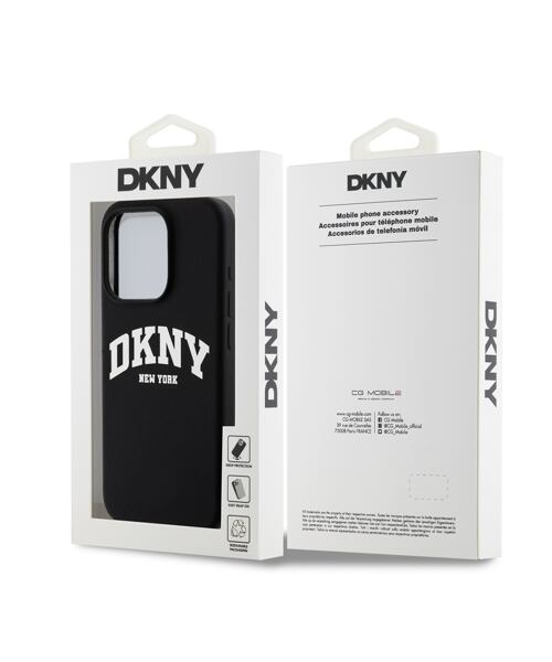 DKNY Liquid Silicone Arch Logo MagSafe Zadní Kryt pro iPhone 15 Pro Black