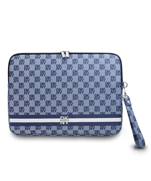 DKNY PU Leather Checkered Pattern and Stripe Obal na Notebook 13/14" Blue