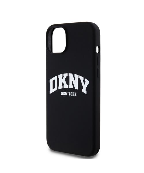 DKNY Liquid Silicone Arch Logo MagSafe Zadní Kryt pro iPhone 15 Plus Black