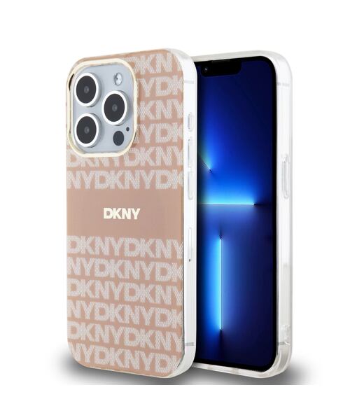 DKNY PC/TPU Repeat Pattern Tonal Stripe Magsafe Zadní Kryt pro iPhone 13 Pro Max Pink