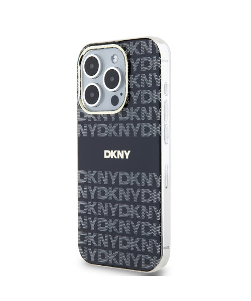 DKNY PC/TPU Repeat Pattern Tonal Stripe Magsafe Zadní Kryt pro iPhone 13 Pro Black