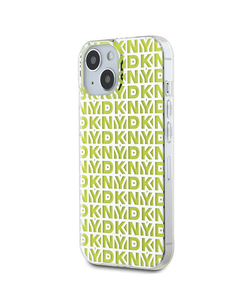 DKNY PC/TPU Repeat Pattern Zadní Kryt pro iPhone 15 Yellow