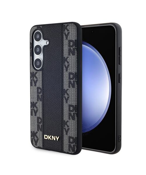 DKNY PU Leather Checkered Pattern Magsafe Zadní Kryt pro Samsung Galaxy S24 Black