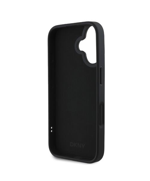 DKNY 3D Rubber Repeat Logo Line Zadní Kryt pro iPhone 16 Black