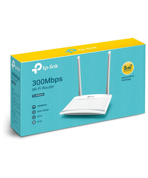 TP-Link TL-WR820N 300Mbps Wireless N Router, 3x10/100 RJ45, rodičovská kontrola, 2x5dBi anténa