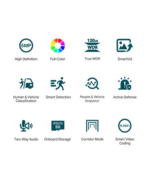 TP-LINK VIGI C450(4mm) 5MP Full-Color Turret Network Cam.