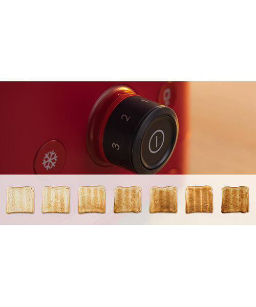 Bosch TAT3M124 toustovač 2 krajíců 950 W Červená