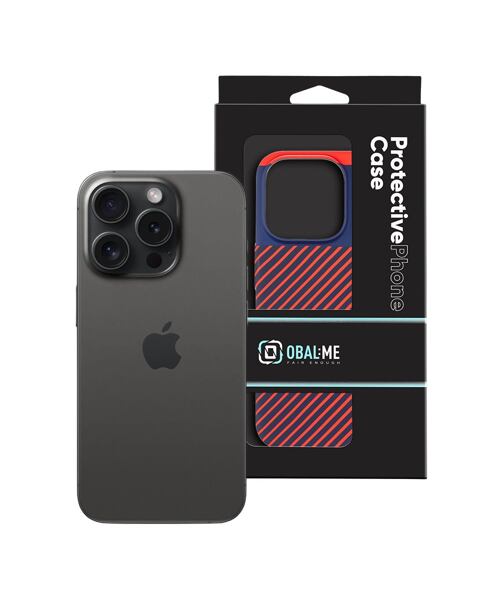 OBAL:ME Flossy Stripes Kryt pro Apple iPhone 15 Pro Blue/Red