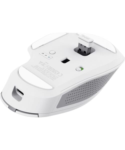 Trust Ozaa+/Kancelářská/Optická/Pro praváky/3 200 DPI/USB+BT/Bílá