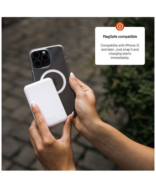 Powerbanka FIXED MagZen s bezdrátovým nabíjením a podporou Magsafe, 6 000 mAh, bílá