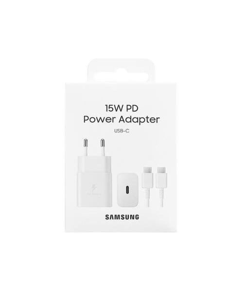 EP-T1510XWE Samsung USB-C 15W Cestovní nabíječka + USB-C Datový Kabel White