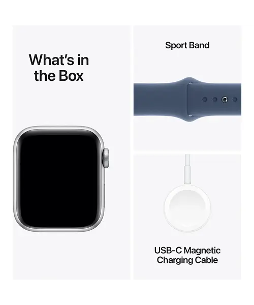 Apple Watch SE (2024) GPS+Cellular 40mm Silver Aluminium Case with Denim Sport Band S/M