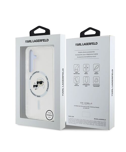 Karl Lagerfeld IML K&CH Heads MagSafe Zadní Kryt pro Samsung Galaxy S25 Transparent
