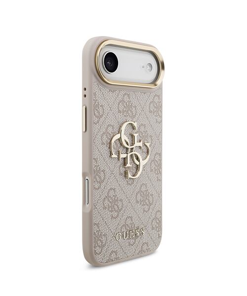 Guess PU Leather 4G Metal Logo Gold Frame Zadní Kryt pro iPhone Air Pink